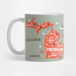 Michigan Illustrated Map Mug